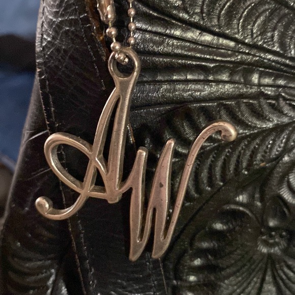 American West shoulder bag.  Black in color with silver accents. - Picture 5 of 7